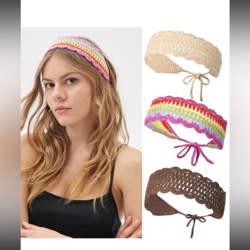 New CHLINS Bohemian 3 Piece Crochet Headband/Hairband.